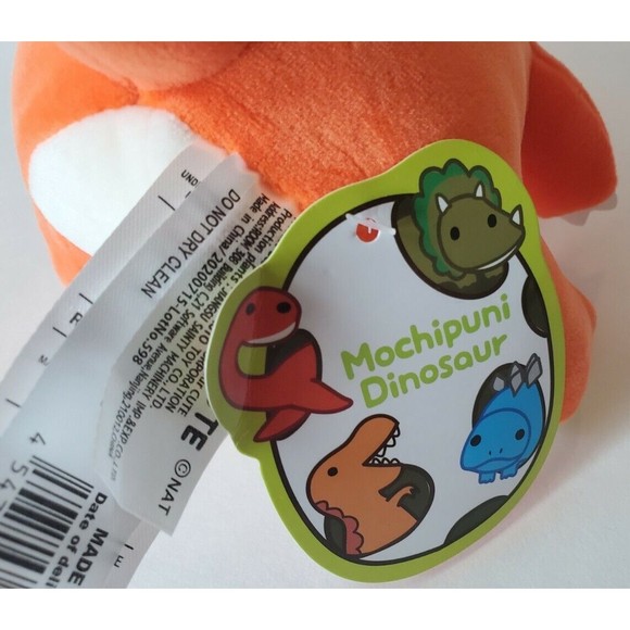 Mochipuni T Rex Dinosaur CUTE Orange Plush 6" NWT - Picture 5 of 6